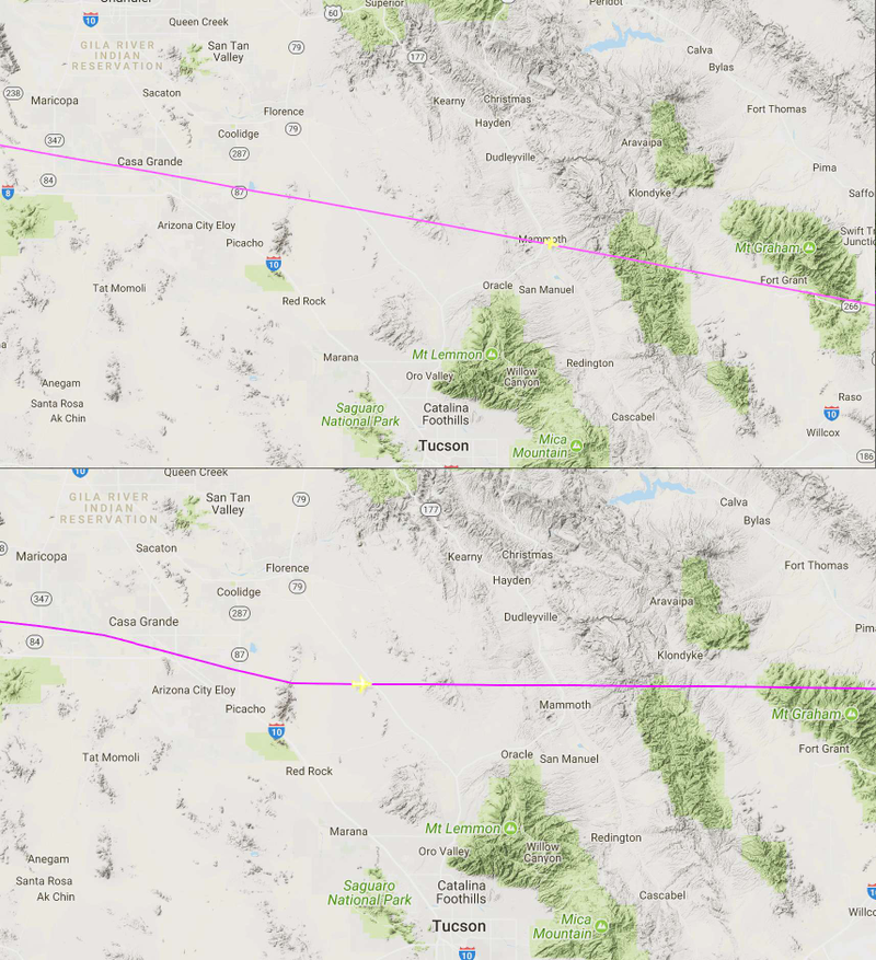 Illustration for article titled Dos pilotos de líneas aéreas diferentes reportan un objeto volador no identificado sobre el cielo de Arizona